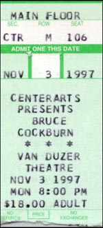 Ticket stub from this date.
