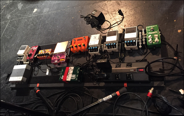 Bruce Cockburn -pedal board  - November 17, 2017 -  photo Kirsti Reeve