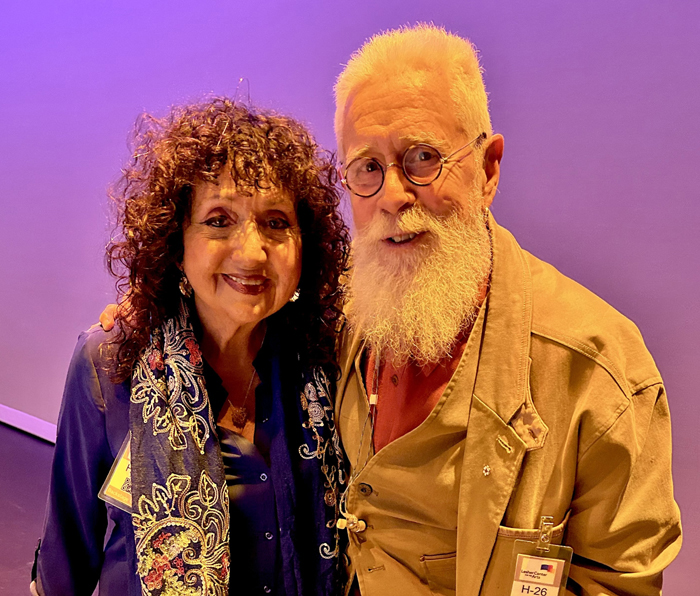 Bruce Cockburn with Maria Muldaur at taping for Mountain Stage feb2024
