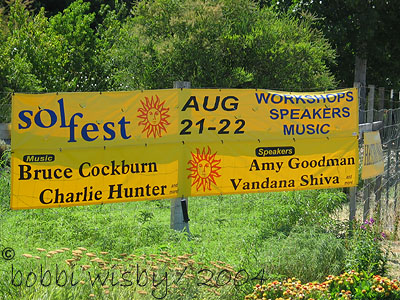 Solfest Banner for Bruce Cockburn show 21august2004 - photo: bobbi wisby