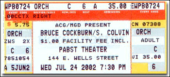 Ticket stub from the Pabst Theater