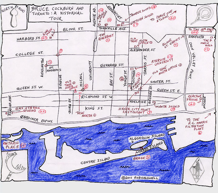 Bruce Cockburn & Toronto:Map